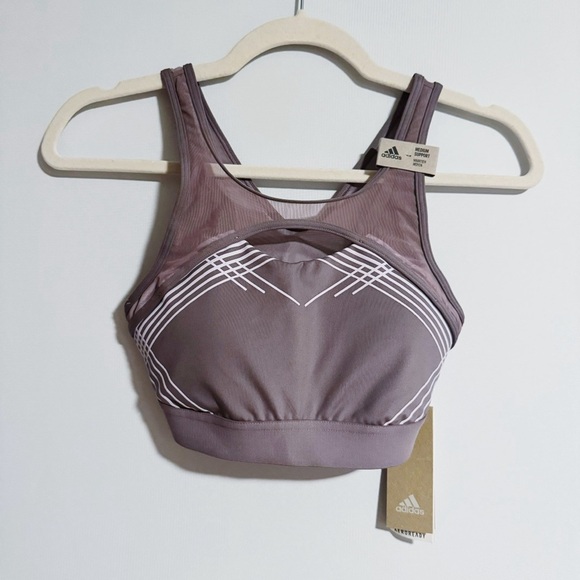 Adidas - Legacy Purple DRST Torch Sports Bra - Picture 2 of 5